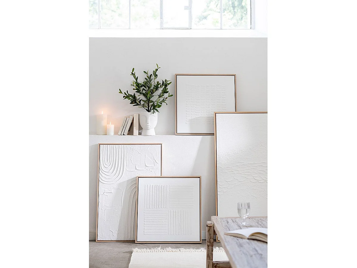Tableau Déco "Lauwra" 80x120cm Blanc