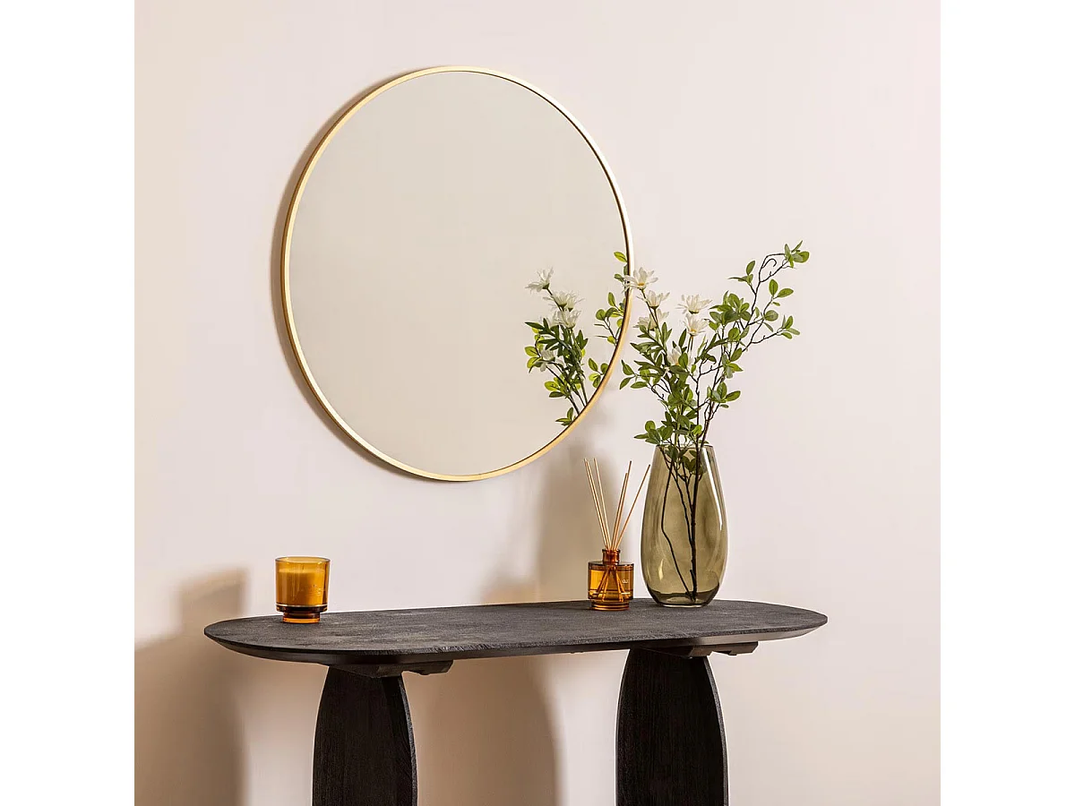 Miroir Mural Rond "Alice" 38cm Or