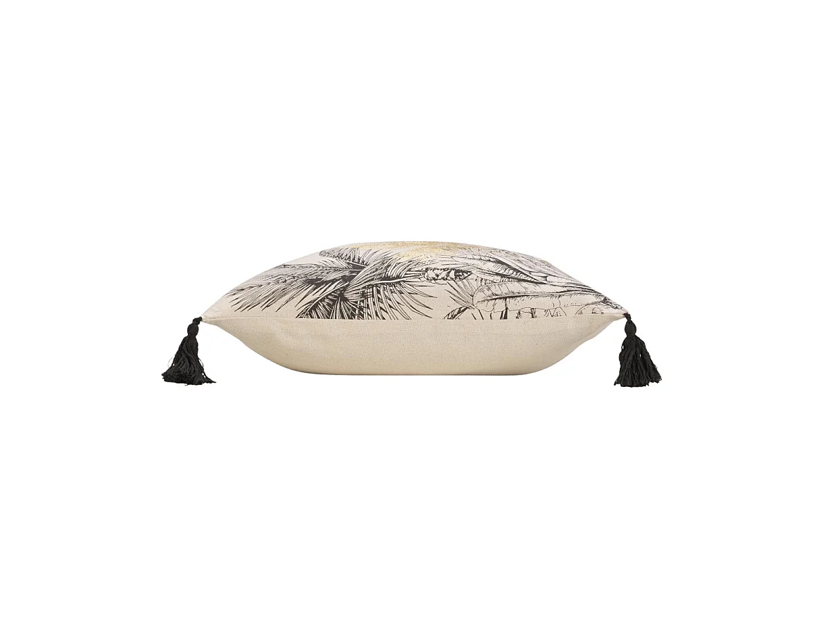 Coussin Déco Imprimé "Papaya" 45x45cm Naturel
