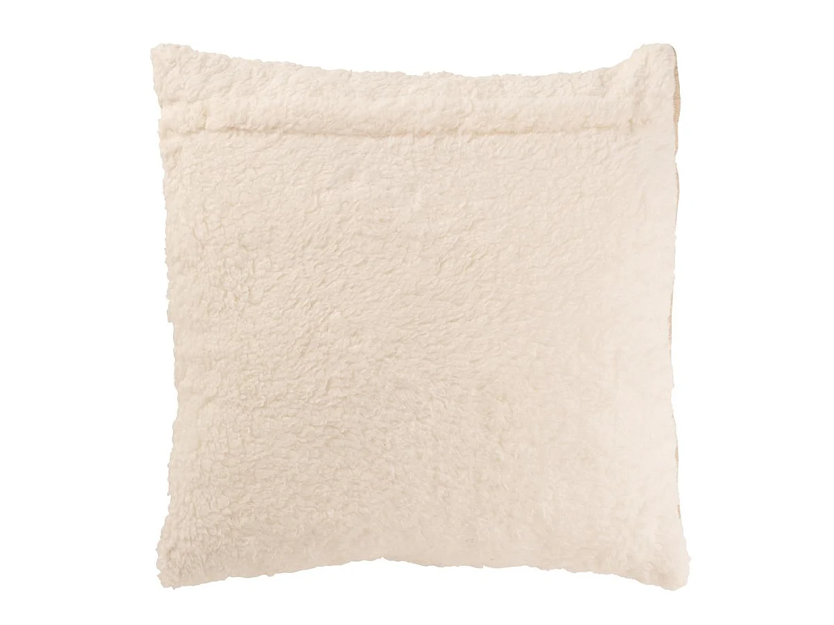 Coussin Déco Lignes "Teddy" 45x45cm Beige