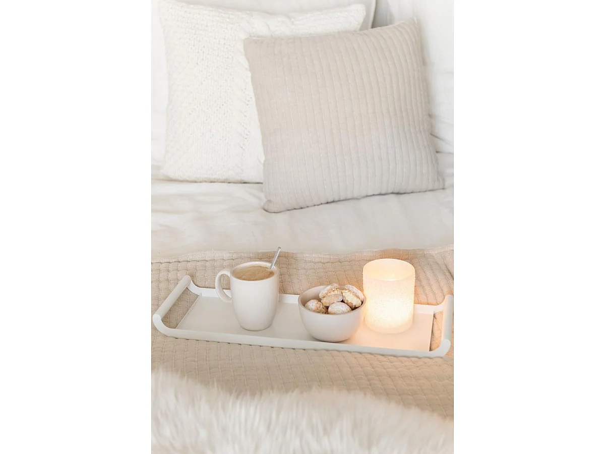 Coussin Déco Lignes "Teddy" 45x45cm Beige