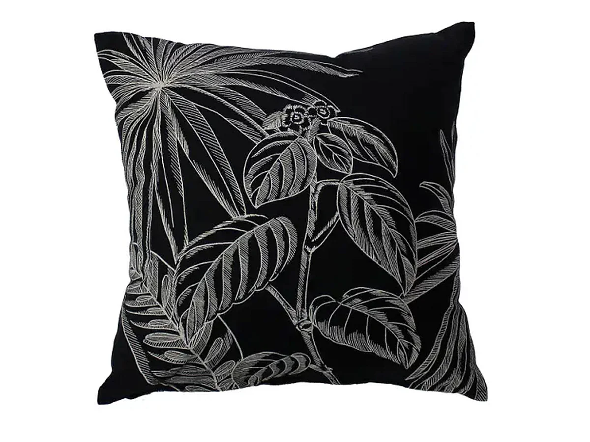 Coussin Déco Imprimé "Mambo" 40x40cm Noir