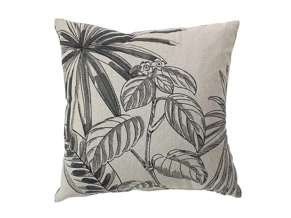 Coussin Déco Imprimé "Mambo" 40x40cm Noir