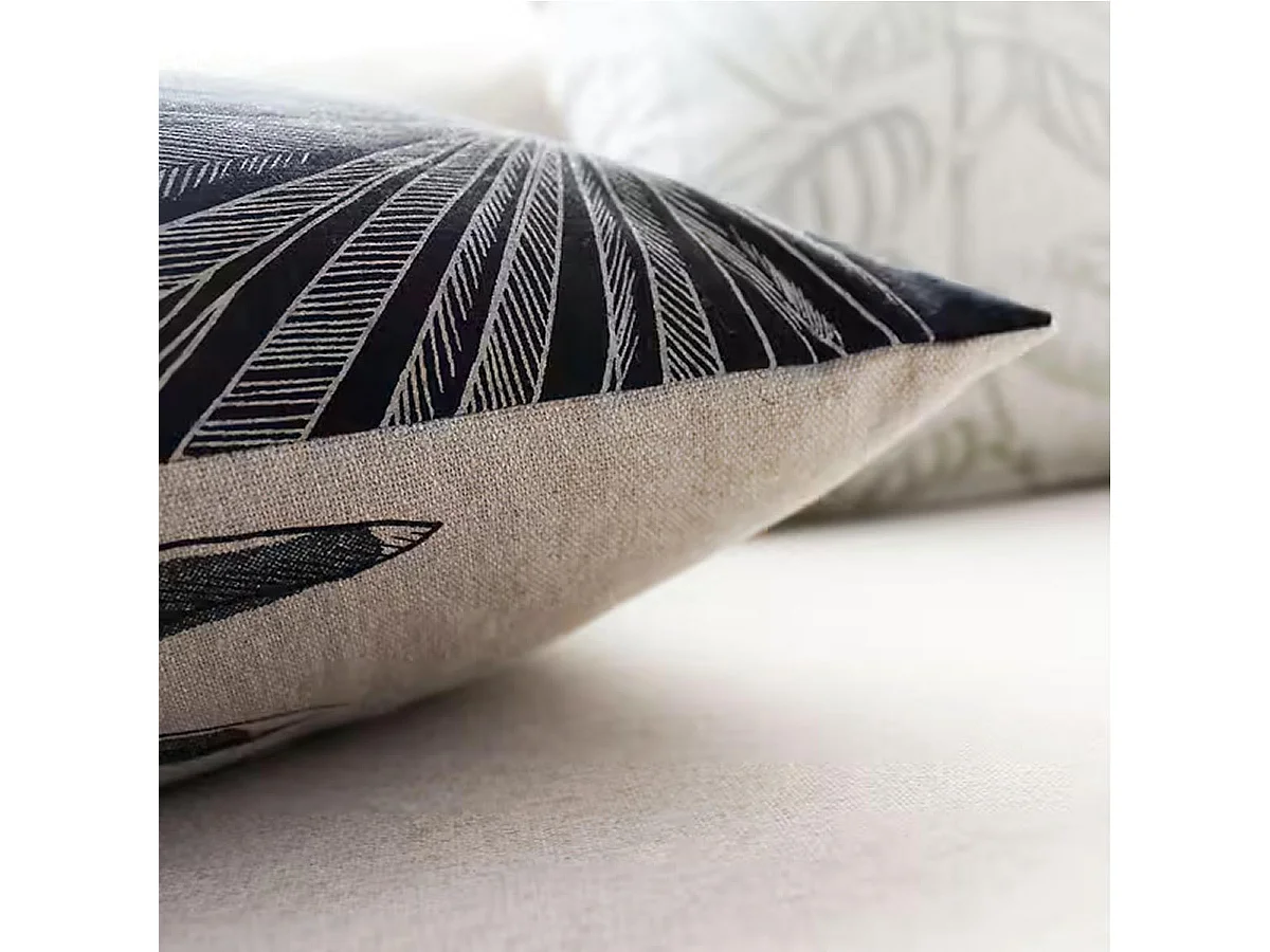 Coussin Déco Imprimé "Mambo" 40x40cm Noir