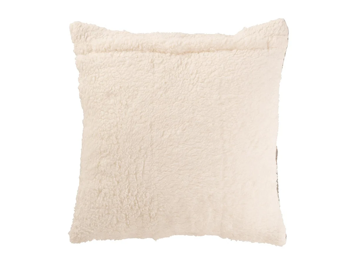 Coussin Déco Lignes "Teddy" 45x45cm Gris