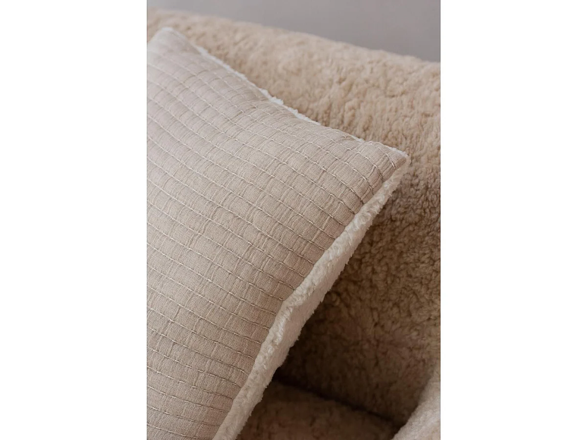Coussin Déco Lignes "Teddy" 45x45cm Gris