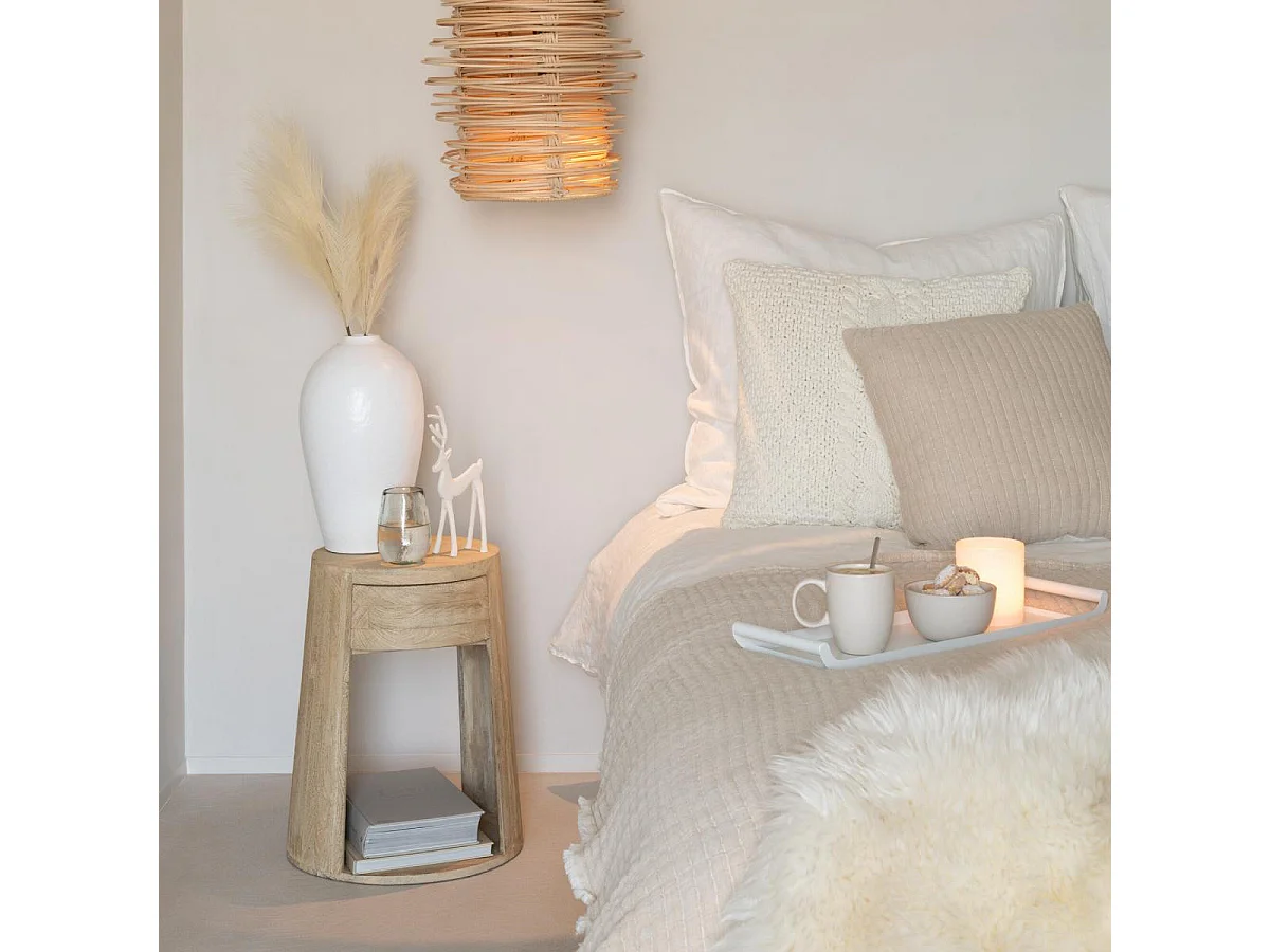 Coussin Déco Lignes "Teddy" 45x45cm Gris
