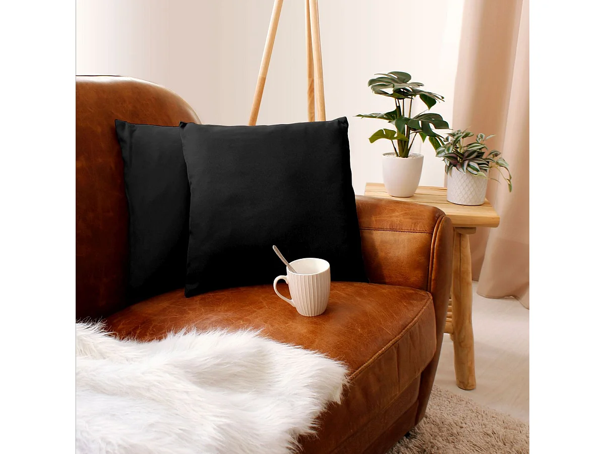 Coussin Déco Uni "Basic" 40x40cm Noir
