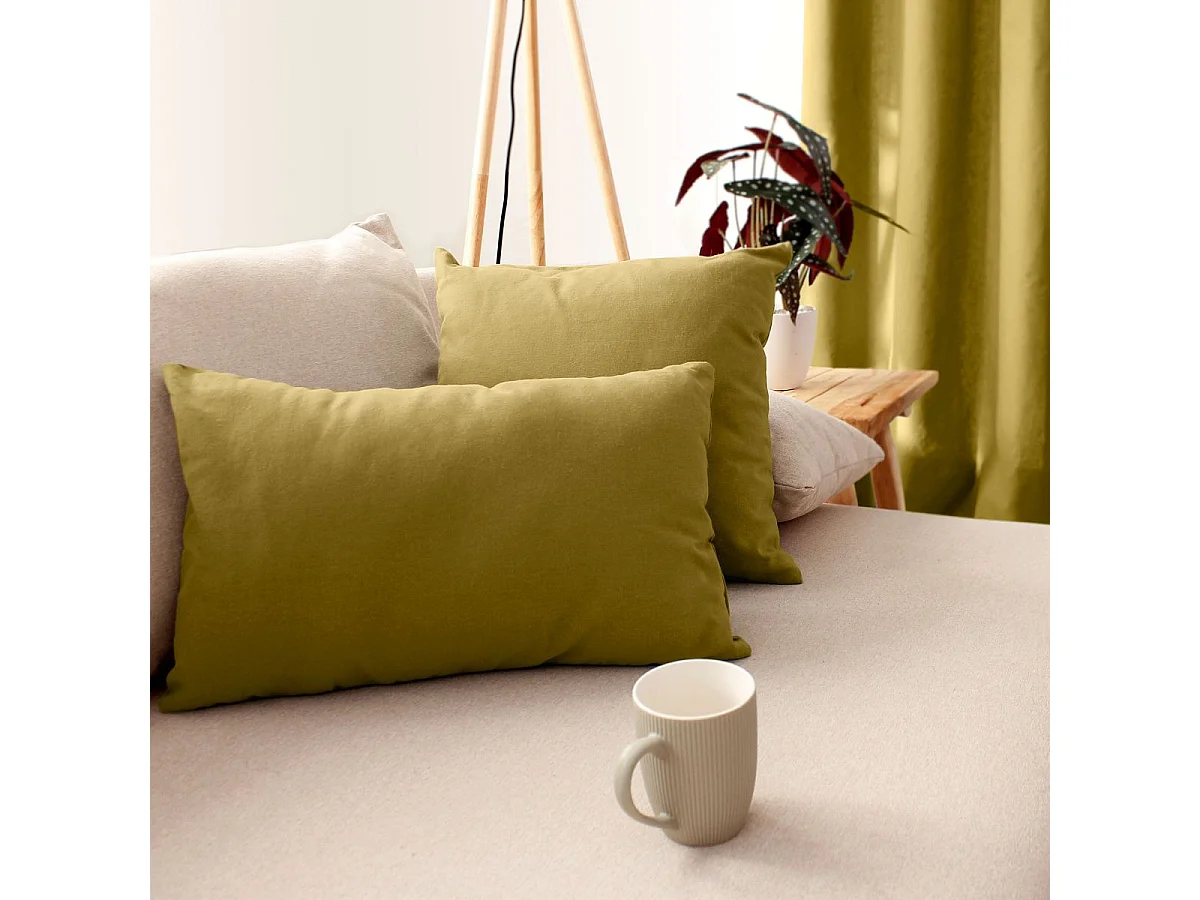 Coussin Déco Uni "Panama" 30x50cm Bronze