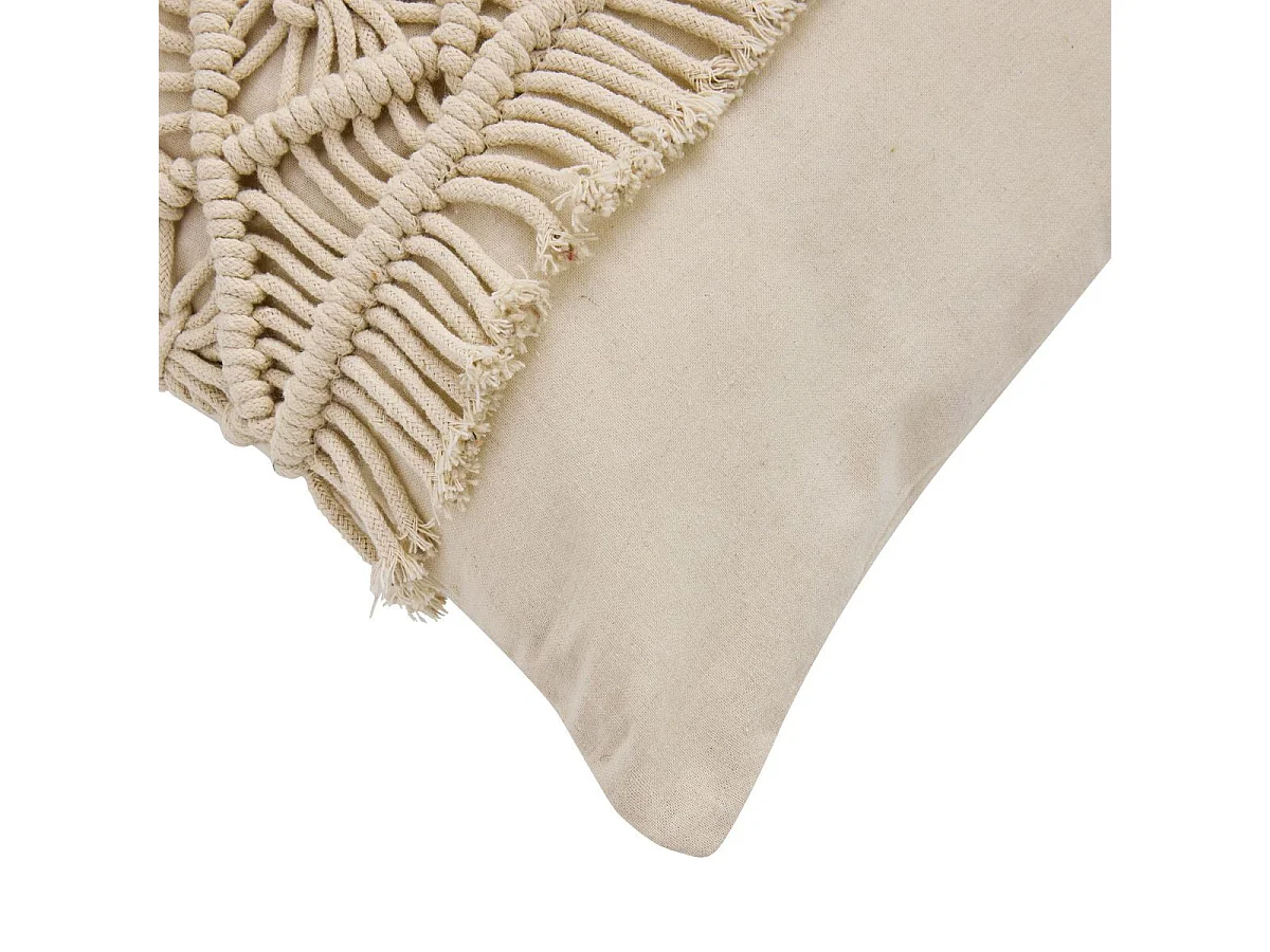 Coussin Déco Macramé "Samaya" 45x45cm Naturel