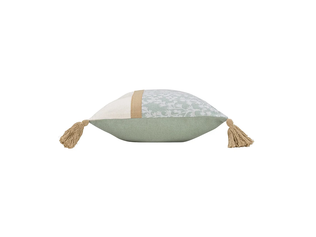Coussin Déco Pompons "Vivoline" 30x50cm Vert