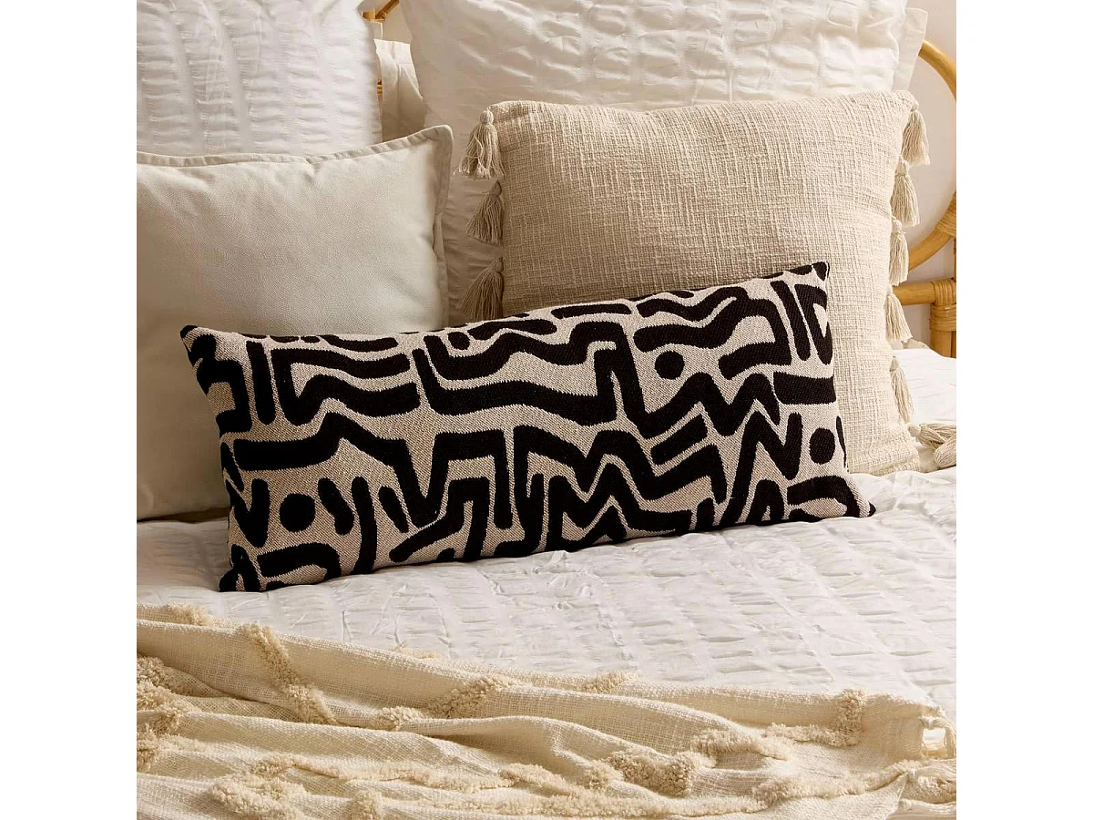 Coussin Déco "Mira" 30x80cm Noir