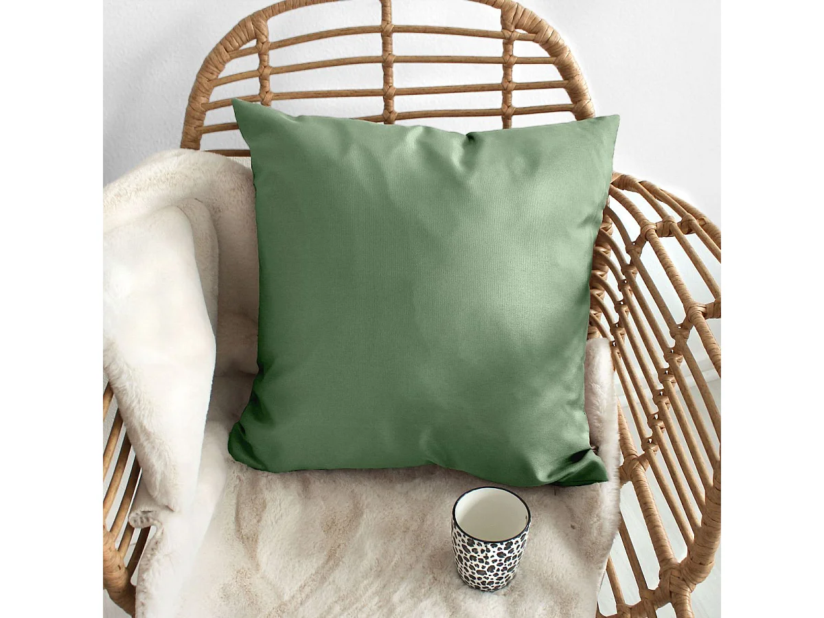 Coussin Déco Uni "Basic" 40x40cm Vert Argile