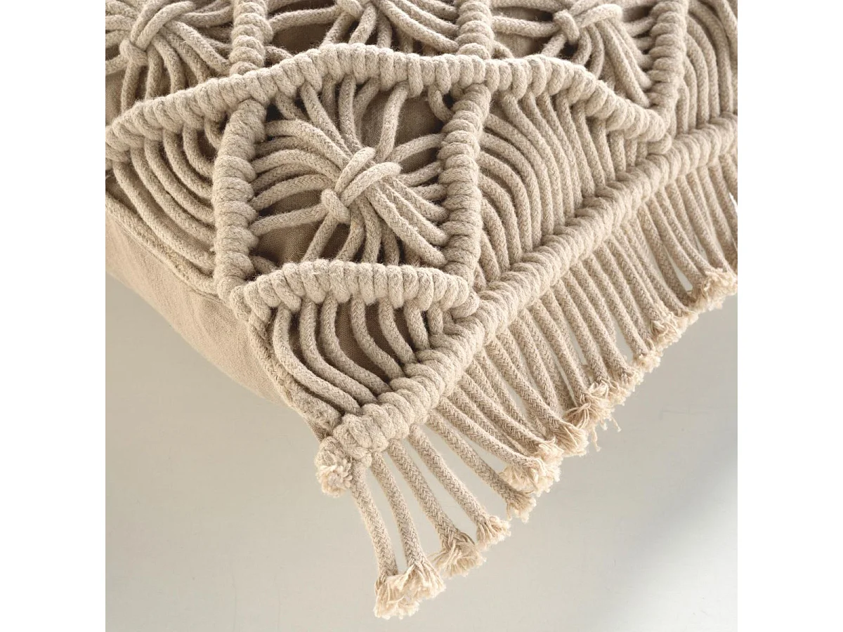 Coussin Déco Macramé "Indy" 30x50cm Naturel