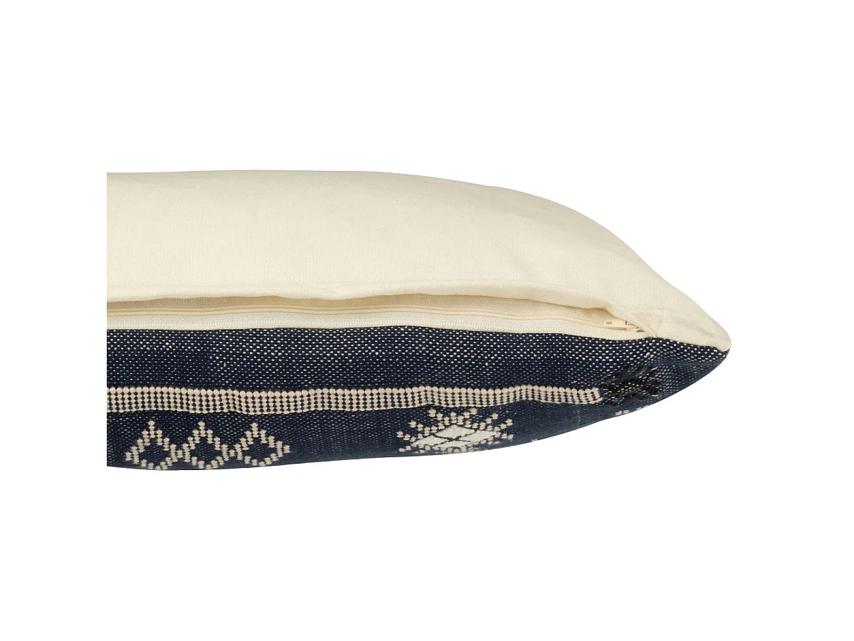Coussin Déco en Coton "Ethique" 35x100cm Bleu Foncé