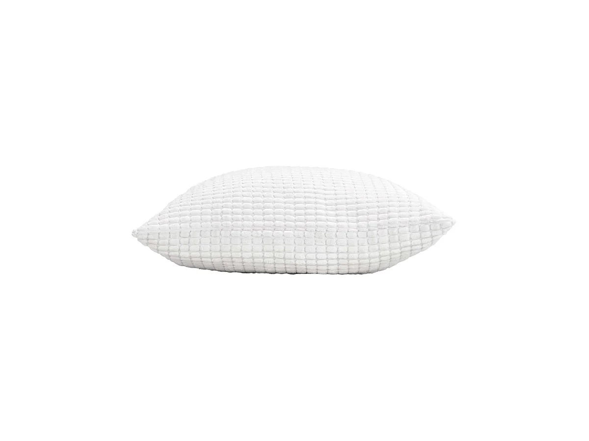 Coussin Déco en Velours Relief "Swing" 45x45cm Blanc