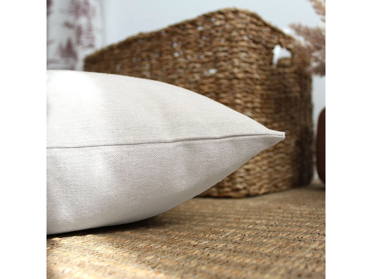 Coussin Déco Uni "Dune" 40x40cm Écru