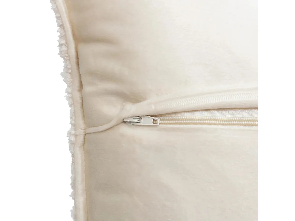 Coussin Déco Bouclette "Soana" 45x45 Ivoire