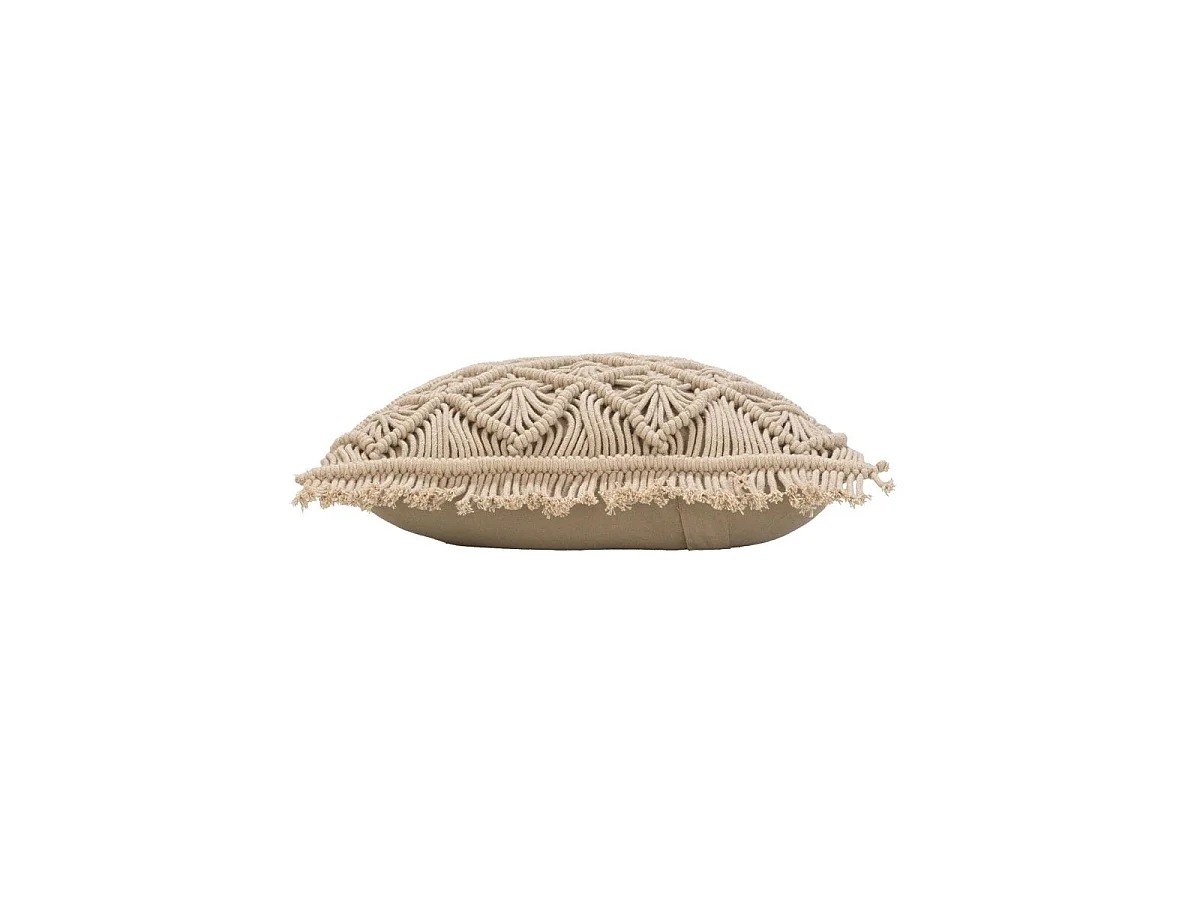 Coussin Déco Macramé "Indy" 40x40cm Naturel