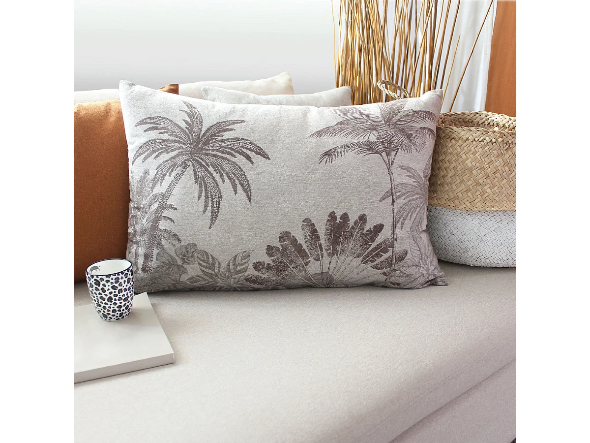 Coussin Déco Imprimé "Bali" 40x60cm Lin