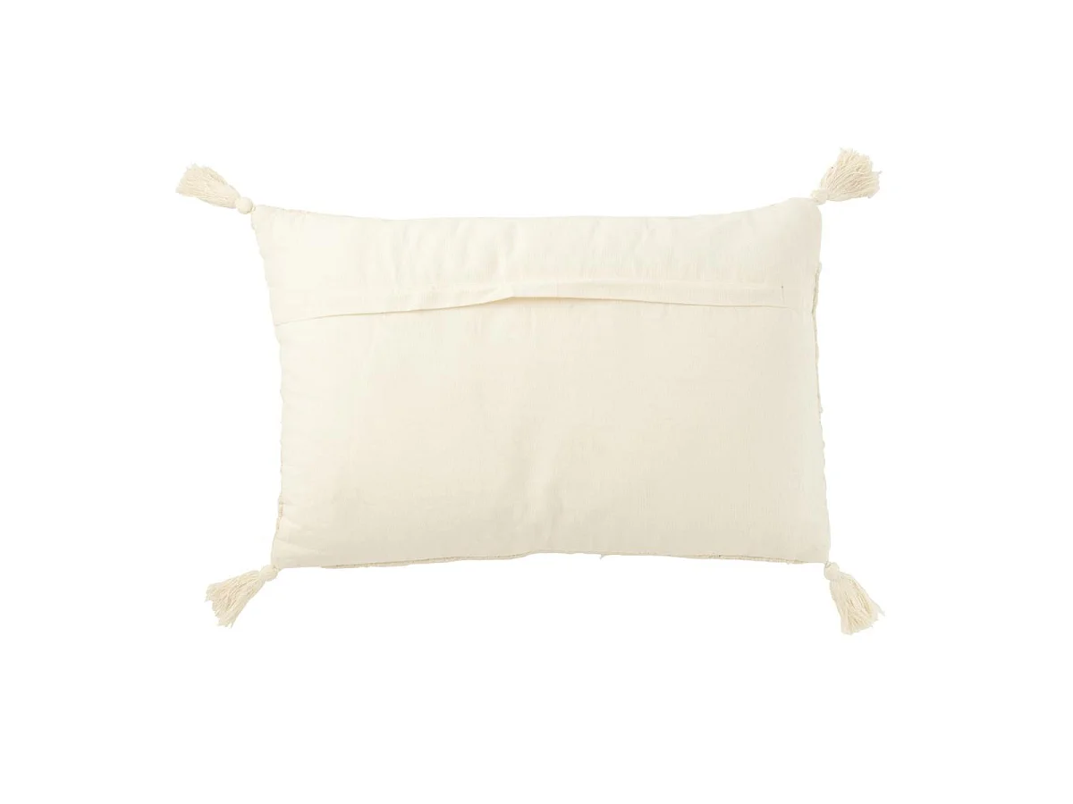 Coussin Déco à Pompons "Marea" 40x60cm Crème
