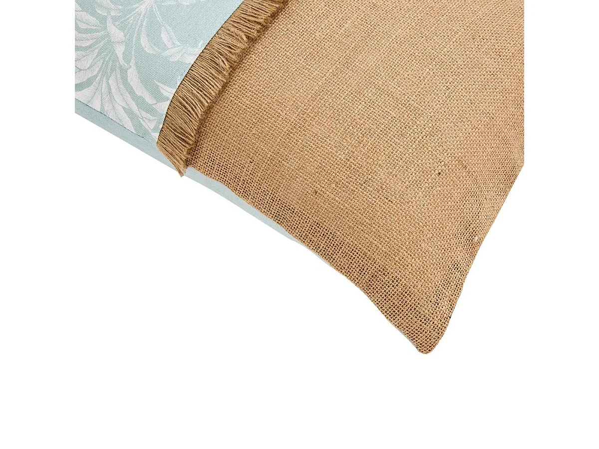 Coussin Déco Imprimé Avec Jute "Hera" 30x50cm Menthe