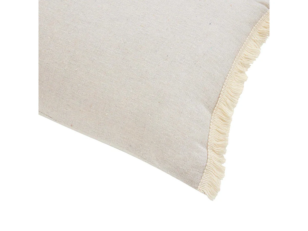 Coussin Déco à Franges "Vertis" 30x50cm Beige