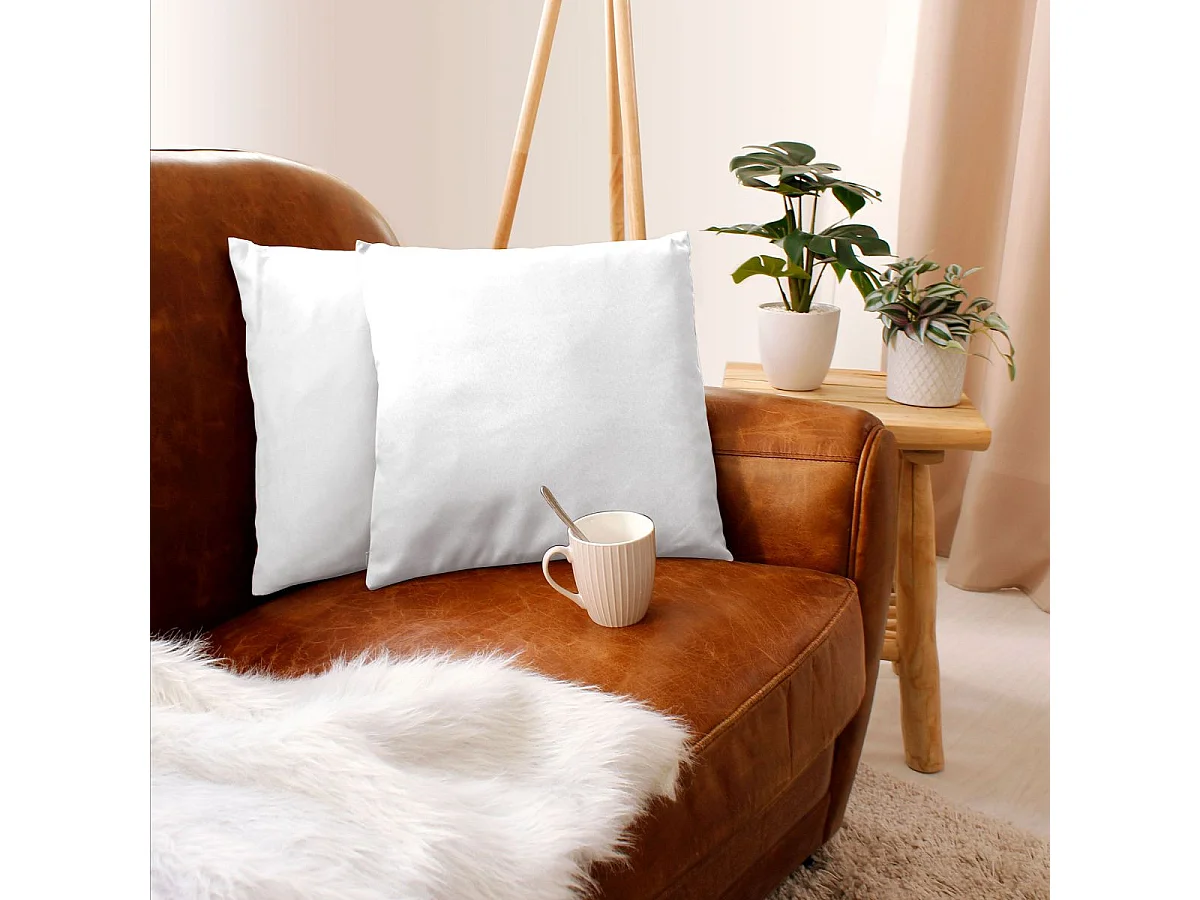 Coussin Déco Uni "Basic" 40x40cm Blanc