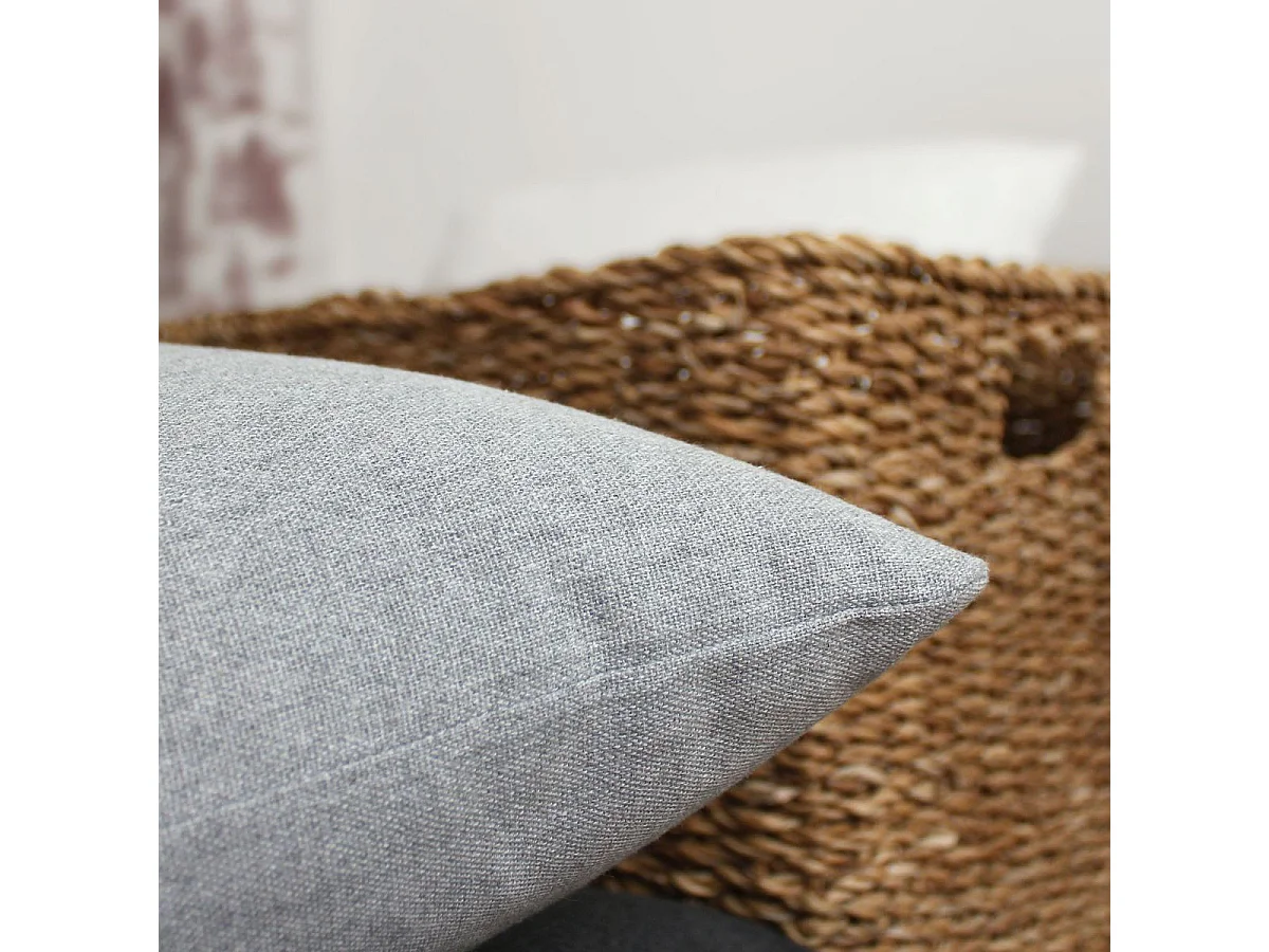 Coussin Déco Uni "Dune" 40x40cm Gris Clair