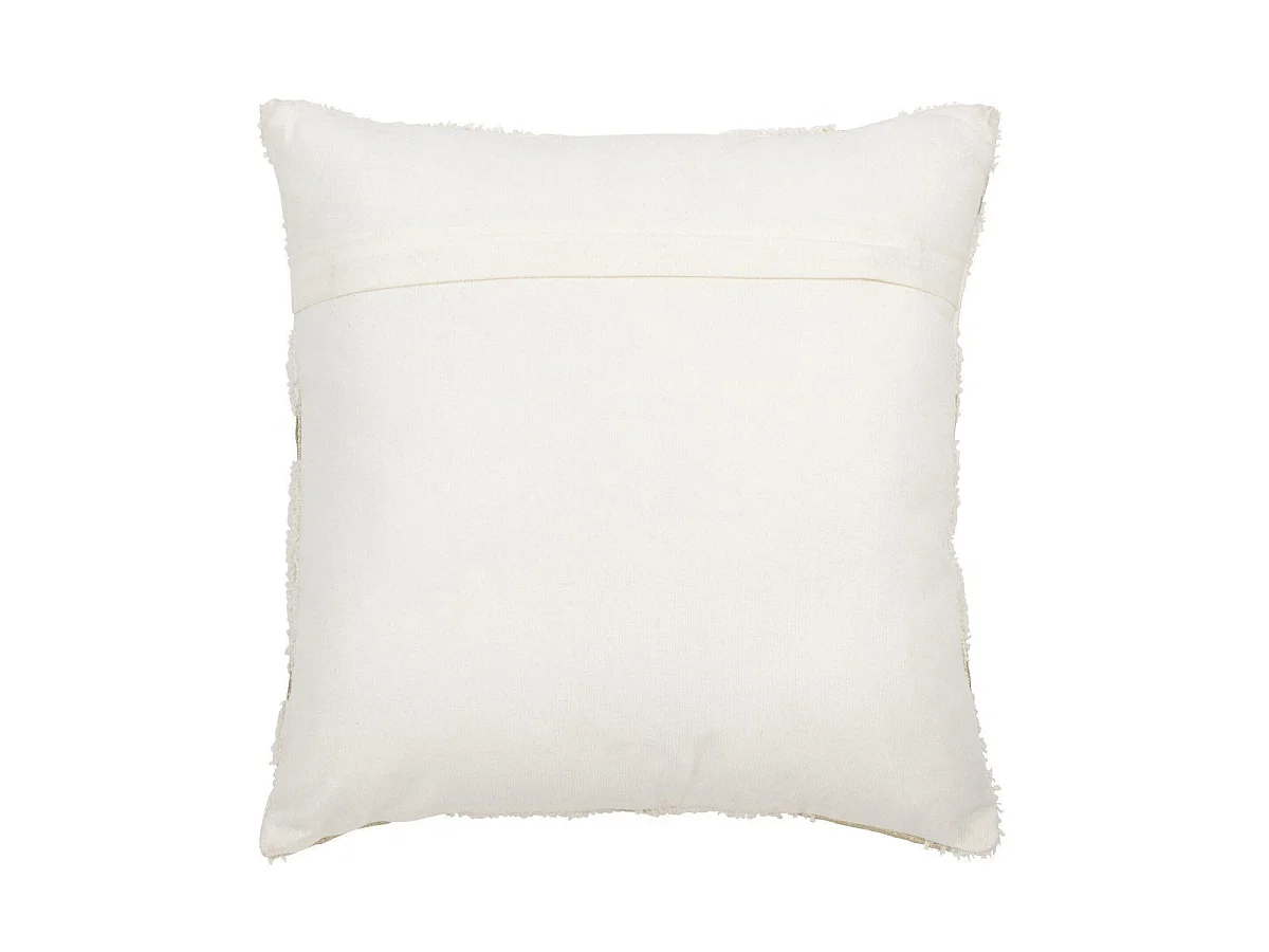 Coussin Déco "Feuille" 45x45cm Blanc & Or