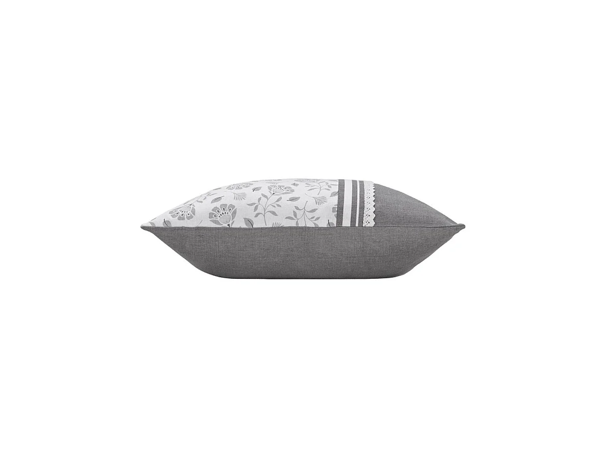 Coussin Déco Imprimé "Flavie" 45x45cm Gris