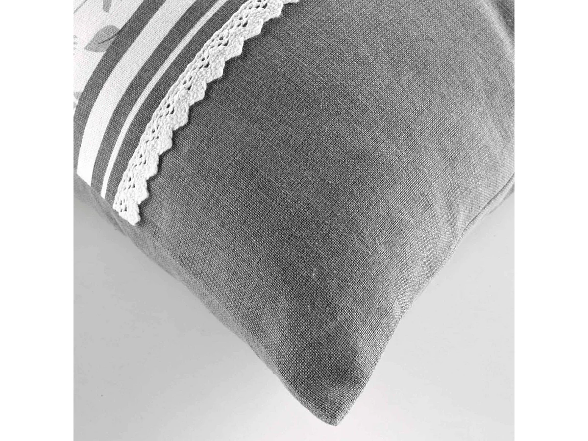 Coussin Déco Imprimé "Flavie" 45x45cm Gris