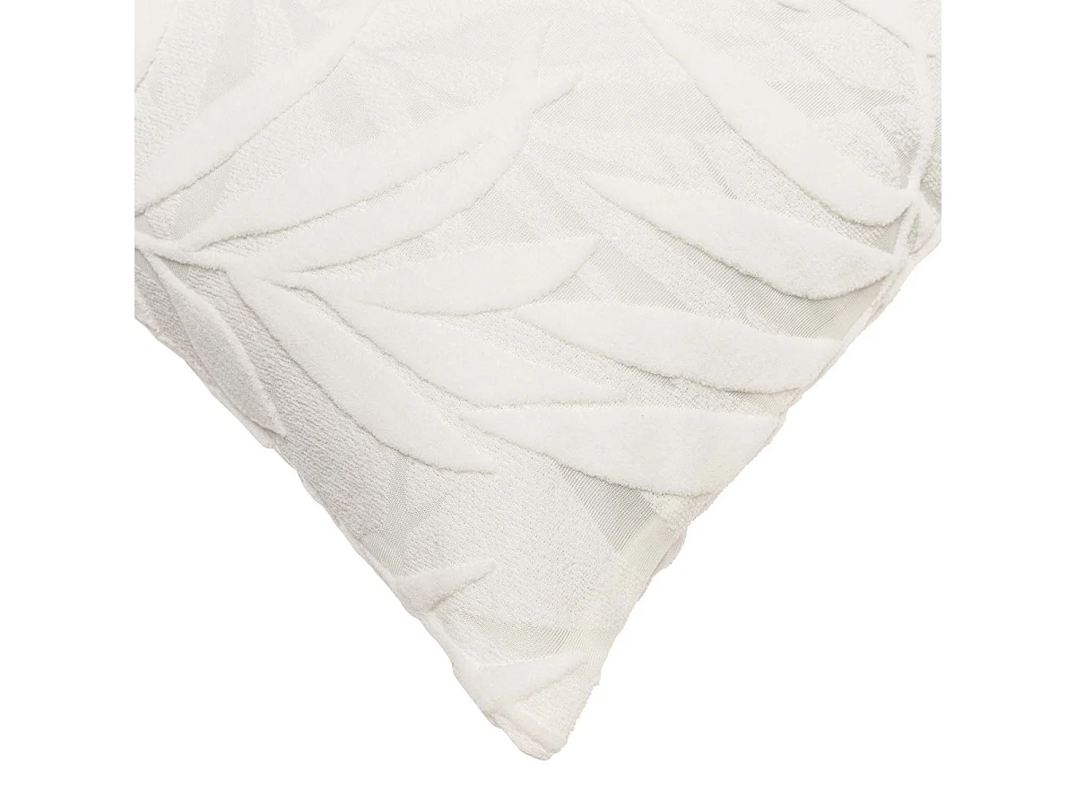 Coussin Déco en Velours "Galoe" 45x45cm Blanc