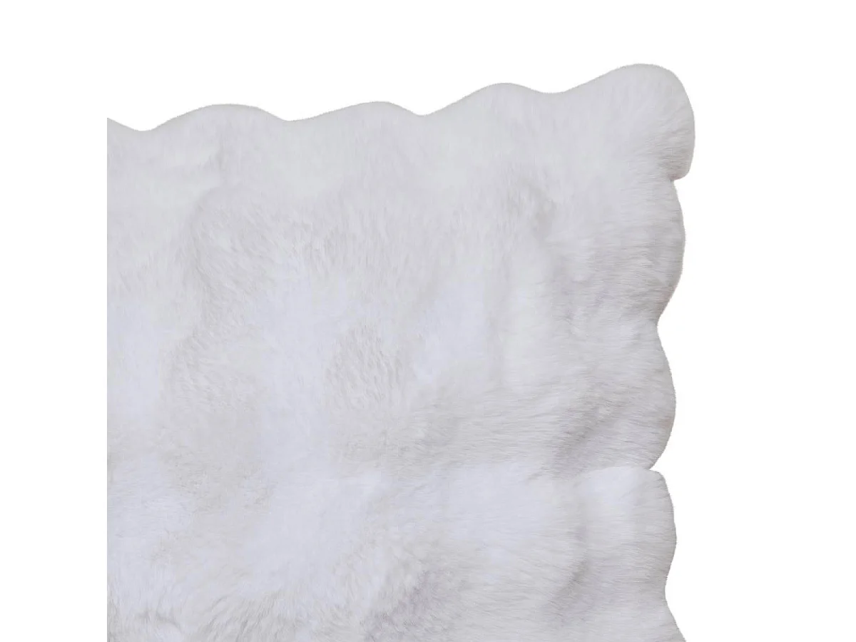 Coussin Effet Fourrure 3D "Zephy" 50x80cm Blanc