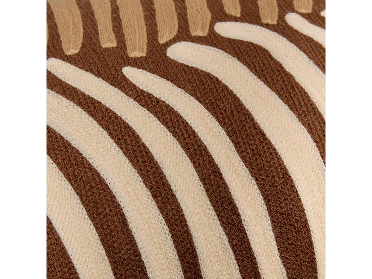 Coussin Déco Brodé "Hary" 30x50cm Marron