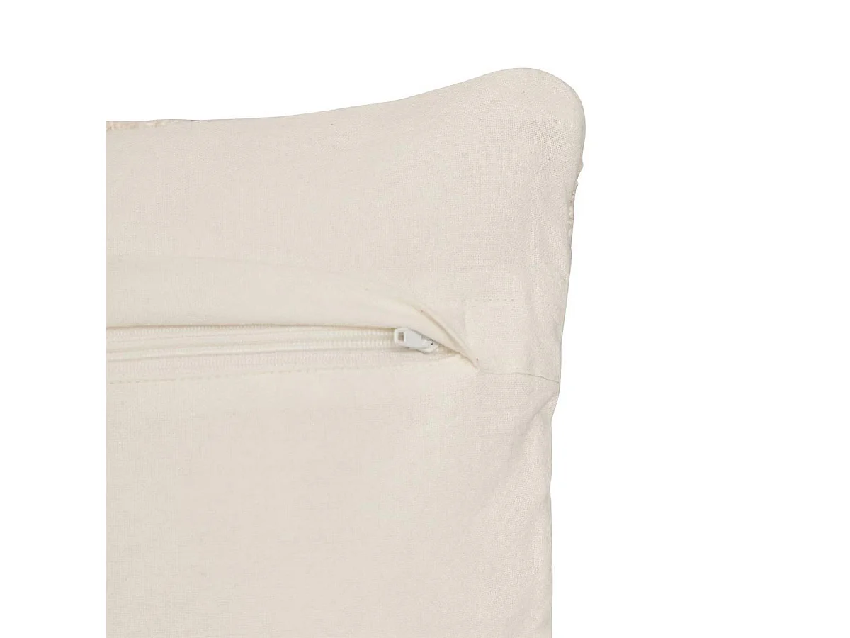 Coussin Déco Effet Jute "Striscia" 30x50cm Ivoire