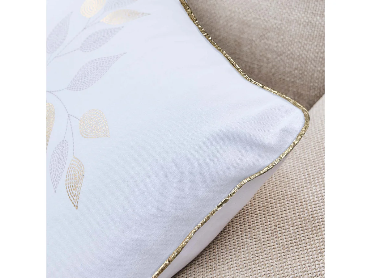 Coussin Déco Passepoil "Duchesse" 40x60cm Blanc