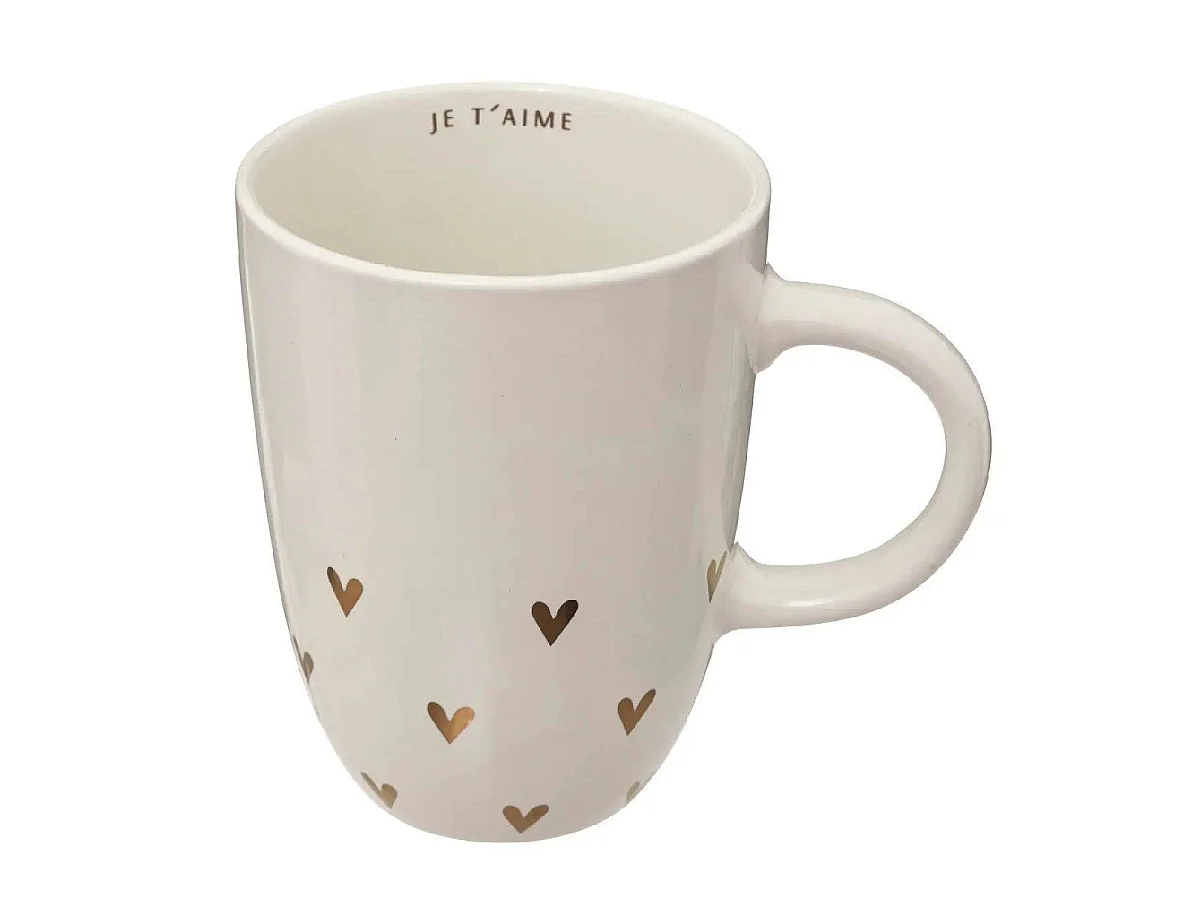 Lot de 6 Mugs Coeur "The Floral" 44cl Blanc