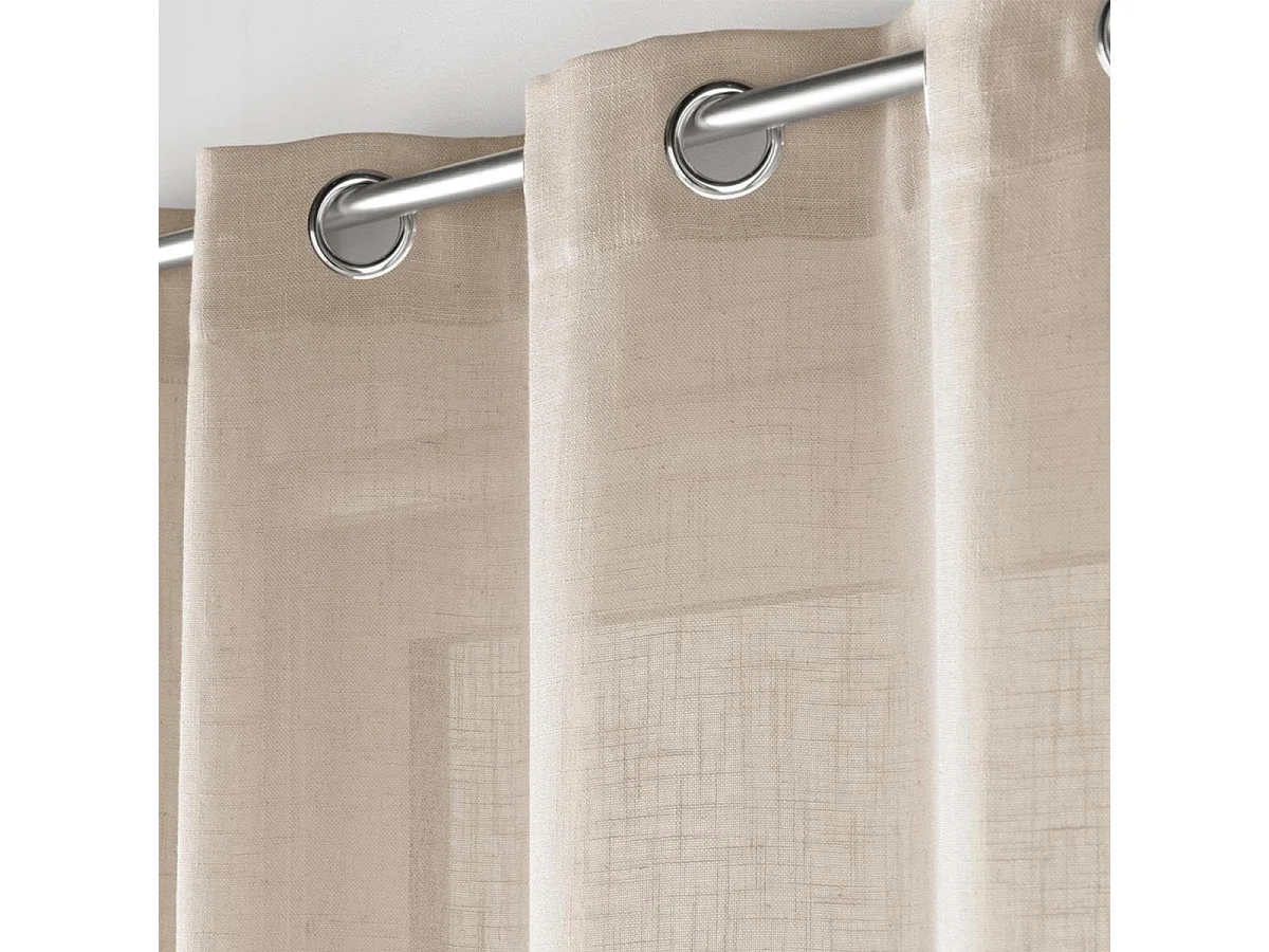 Rideau Voilage à Œillets "Cloris" 140x240cm Taupe