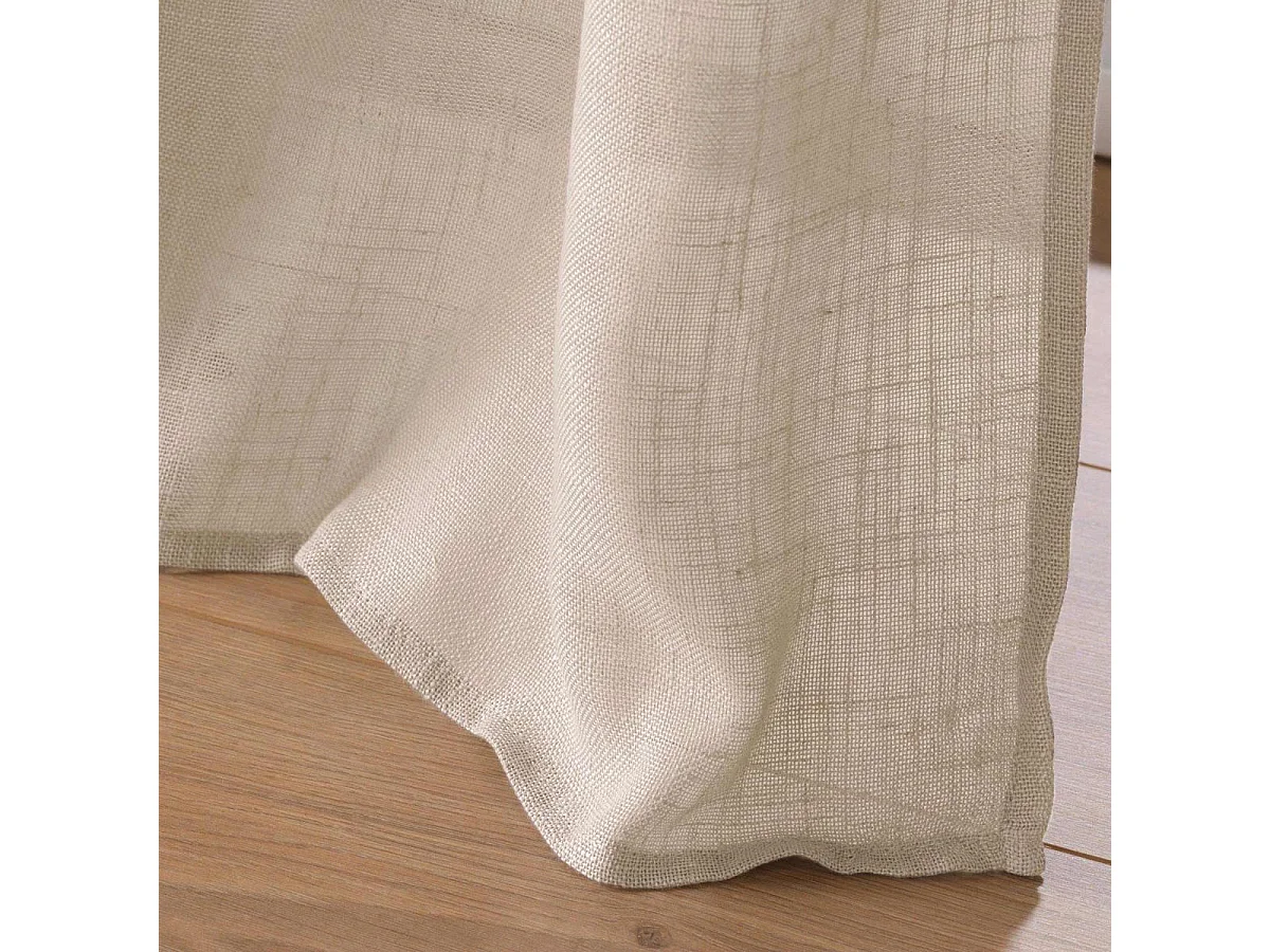 Rideau Voilage à Œillets "Cloris" 140x240cm Taupe