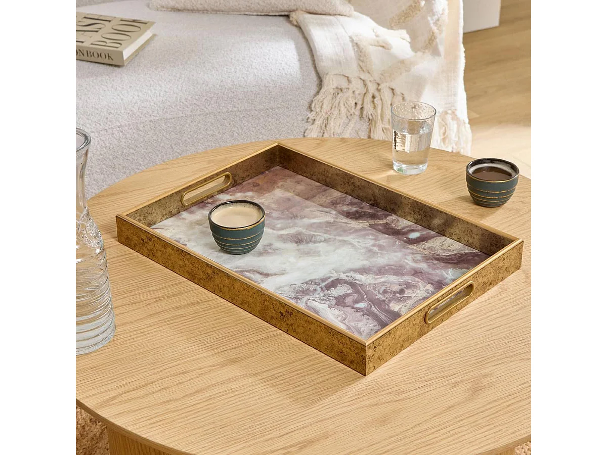 Plateau de Service Déco "Calvi" 44cm Noir