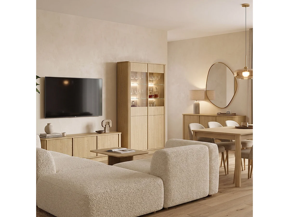 Vaisselier 2 portes LED incluse Halina Bois