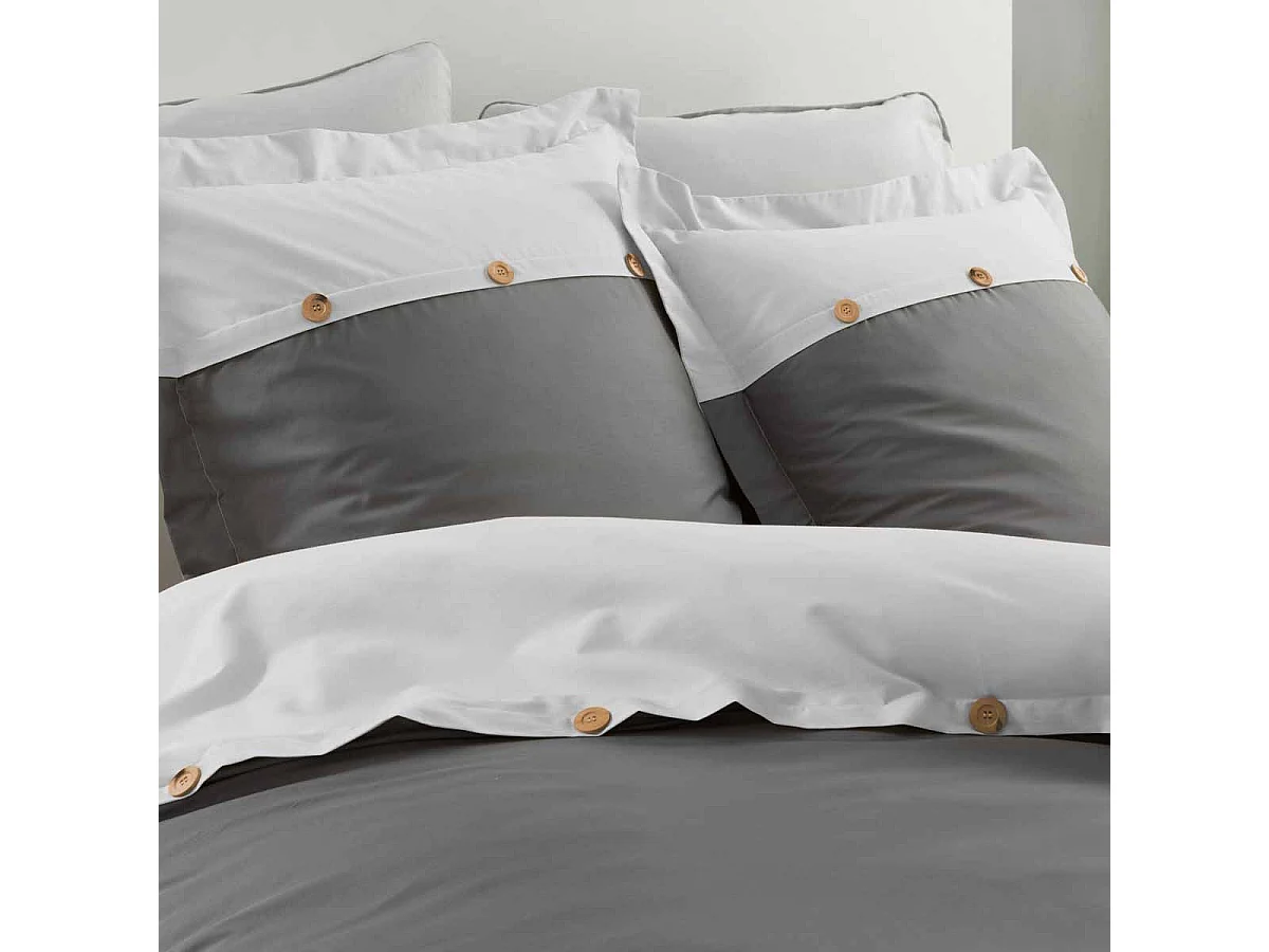 Parure de Lit 3 Pièces "Versa" 240x220cm Anthracite