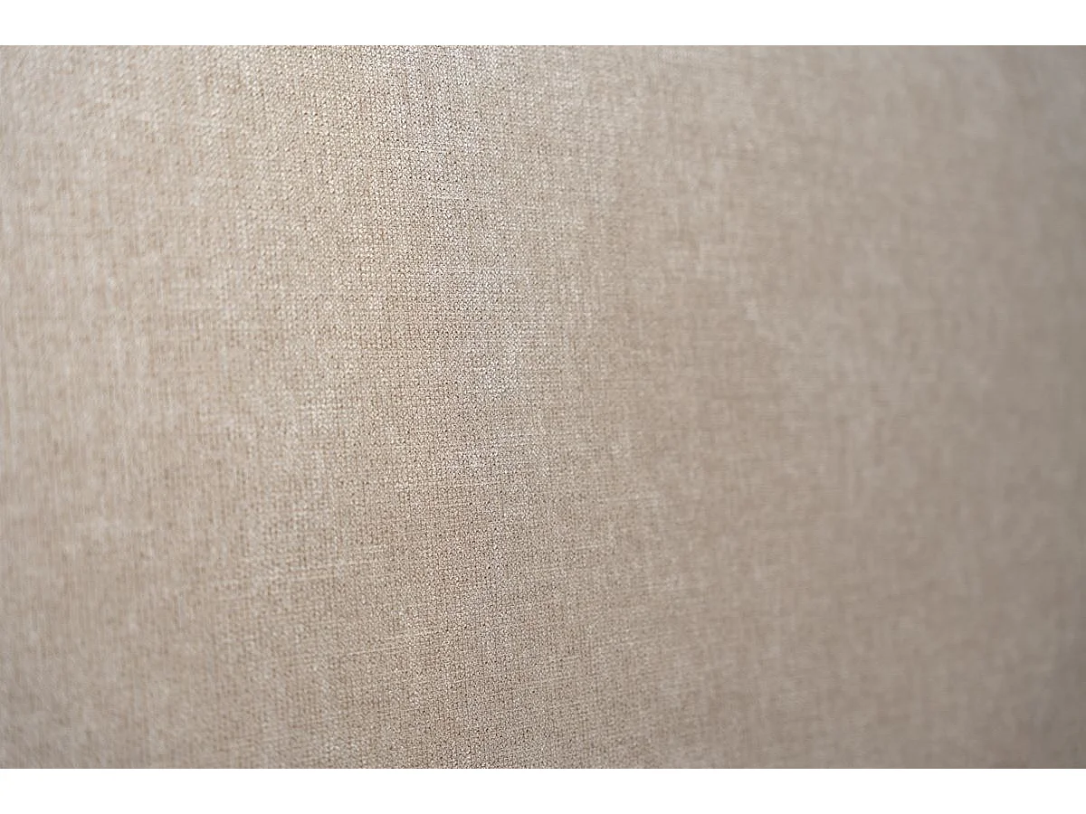 Lit 150x190cm avec tête de lit tapissier tissu et sommier kit beige brun - Hauteur totale : 29cm