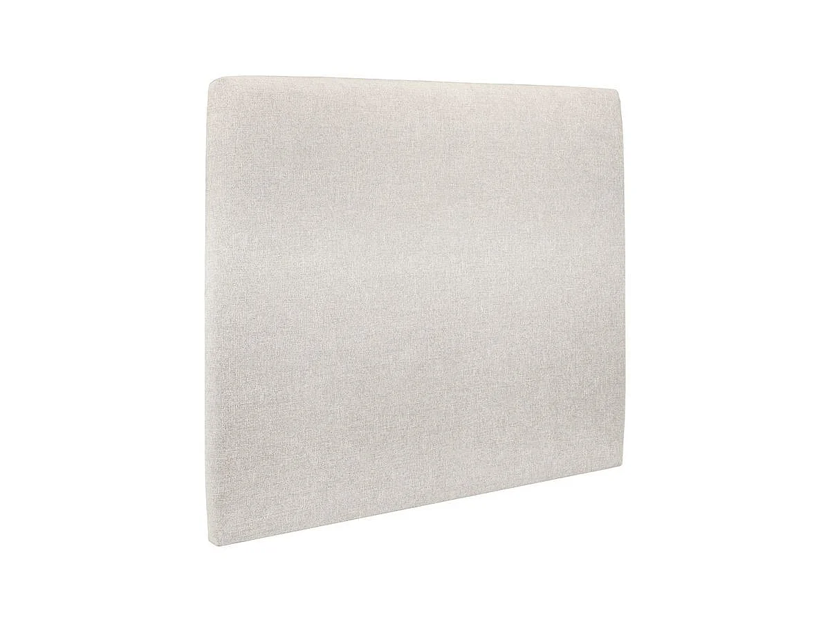 Lit 135x190cm avec tête de lit tapissier tissu et sommier kit Beige clair - Hauteur totale : 29cm