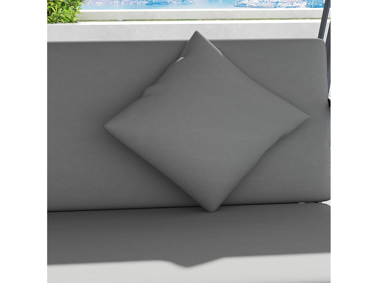 Balancelle de jardin convertible 3 places grand confort inclinaison toit réglable matelas fourni métal polyester gris clair