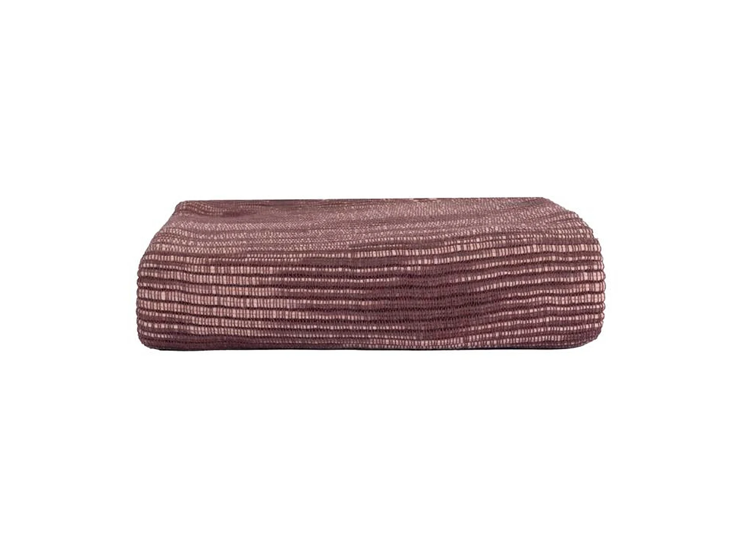 Couverture plaid prune avec franges 130x170cm ANEVIK - SACASA