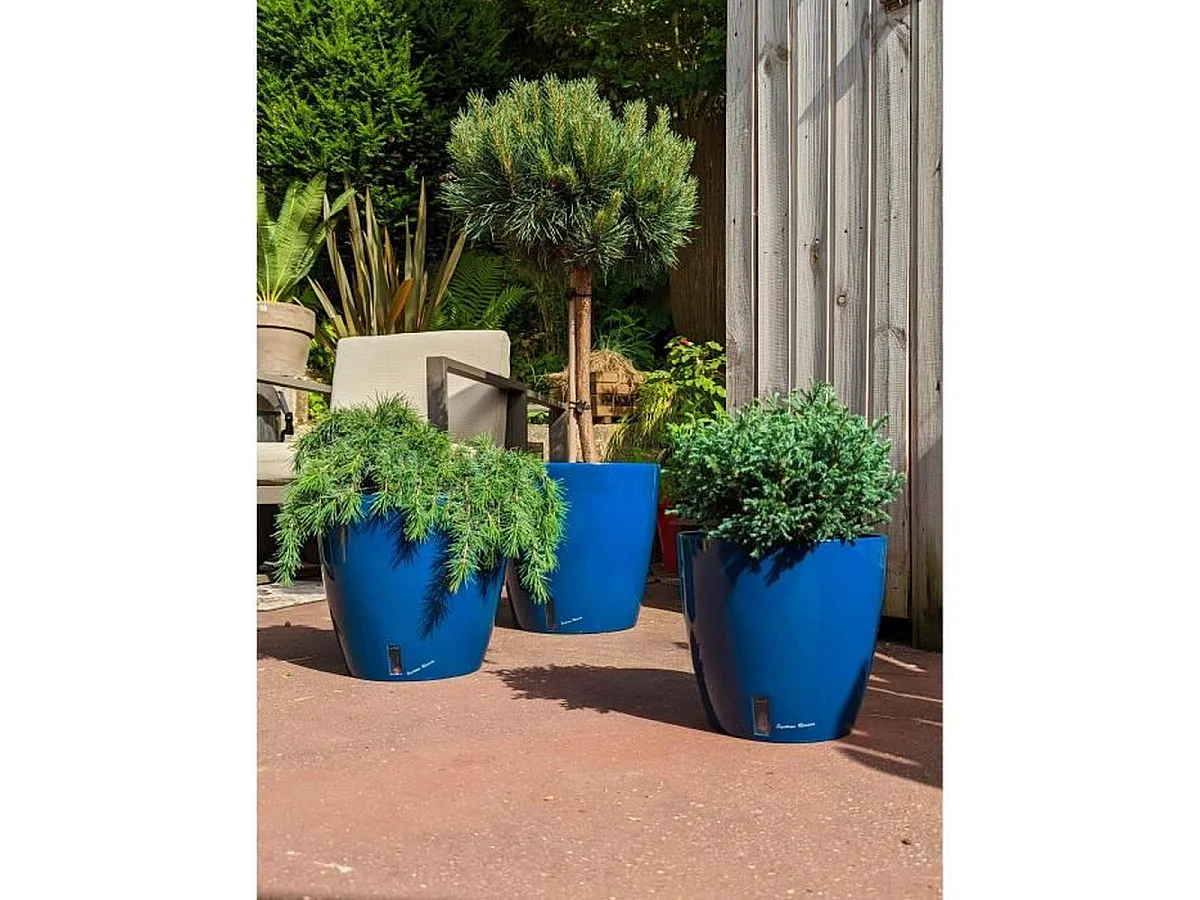 RIVIERA EVA NEW Blauwe Plastic Ronde Bloempot 46cm, 49L Capaciteit UV-bestendig