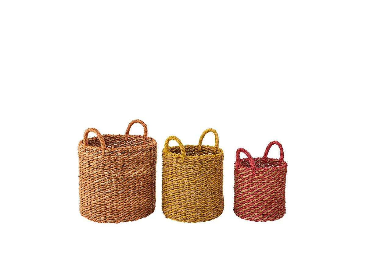 Lot de 3 Paniers de Rangement "Sammy" 48cm Multicolore
