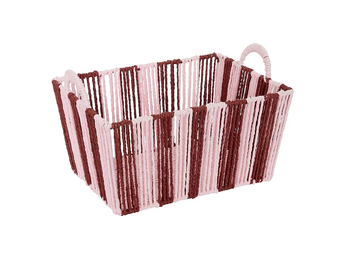 Lot de 3 Paniers Tressés "Chéri" 37cm Rouge Grenat